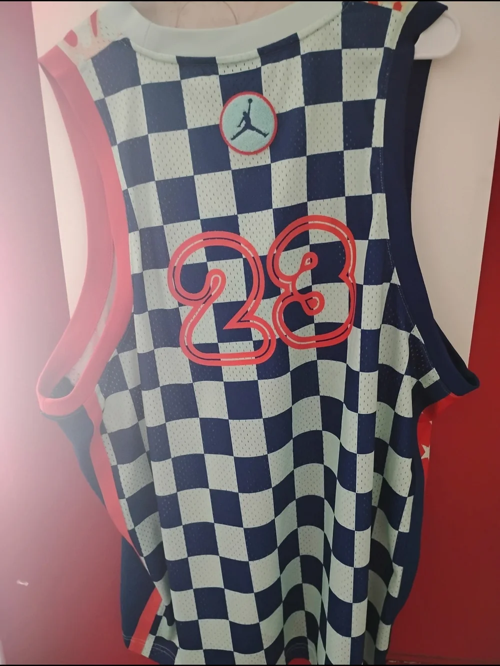 Jordan Red White Blue Graphic Basketball Jersey
